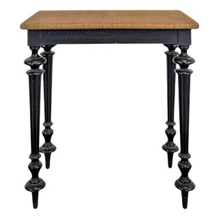 Blackened Wood Side Table For Sale
