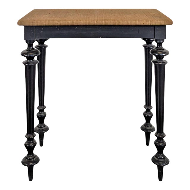 Blackened Wood Side Table For Sale