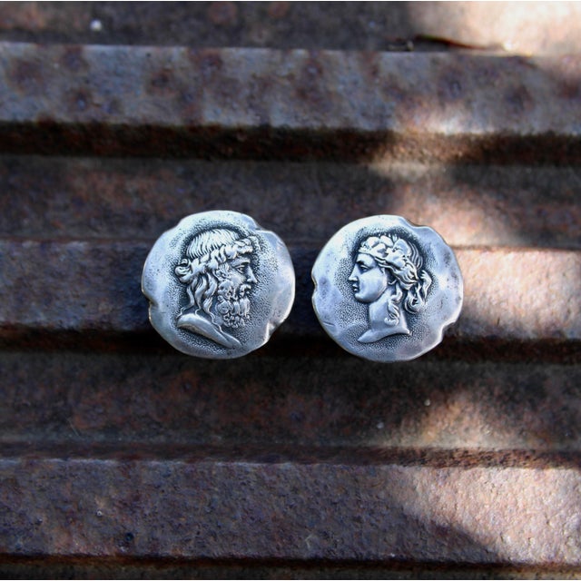 Late 19th Century Pair of Victorian George Shiebler Sterling Silver Homeric Cufflinks For Sale - Image 9 of 9