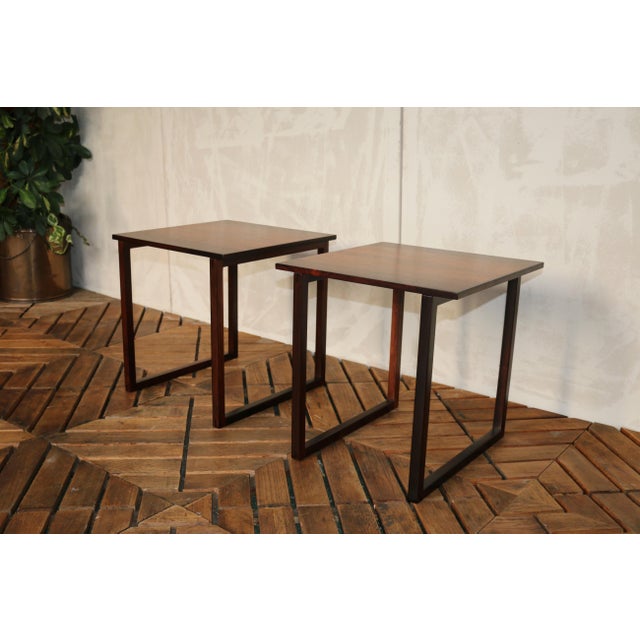 Wood Pair of Vintage Rosewood Side Tables by Kai Kristiansen, Denmark, 1960s For Sale - Image 7 of 18
