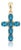 Natural London Blue Topaz Cross Pendant in 18k Gold Plated | December Birthstone Necklace | Fine Christian Jewelry For Sale