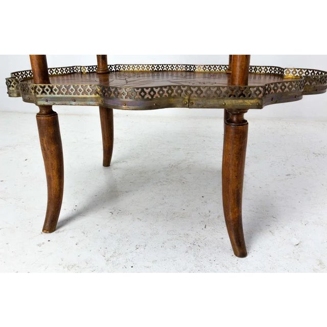 French Art Deco Brass & Poplar Serving Table or Side Table, 1930 For Sale - Image 9 of 10