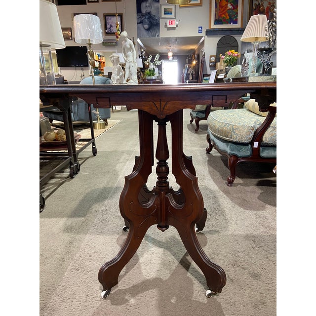 Late 20th Century Victorian Parlor Table on Wheels Chairish