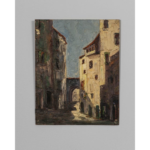 Early 20th Century French Oil on Canvas Townscape For Sale - Image 17 of 18