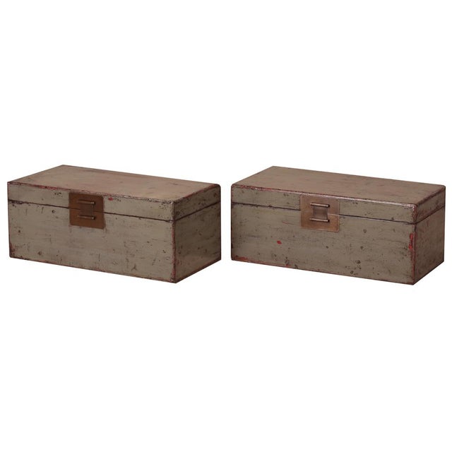 Grey Lacquer Blanket Trunks, Set of 2 For Sale - Image 3 of 5