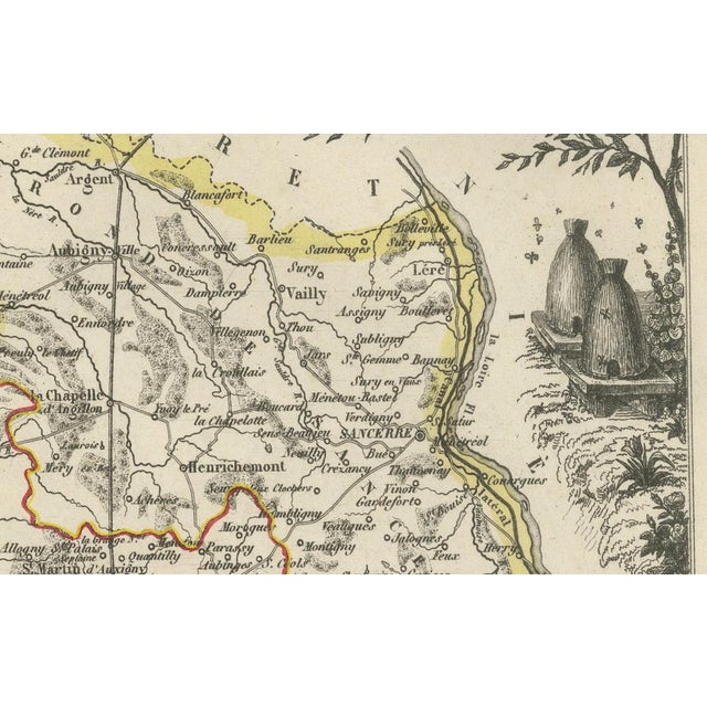 Blue Map of Cher France with Bourges, 1850 For Sale - Image 8 of 10