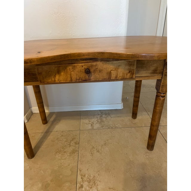 Wood Great Wood Vintage Kidney-Shaped Accent Table For Sale - Image 7 of 12