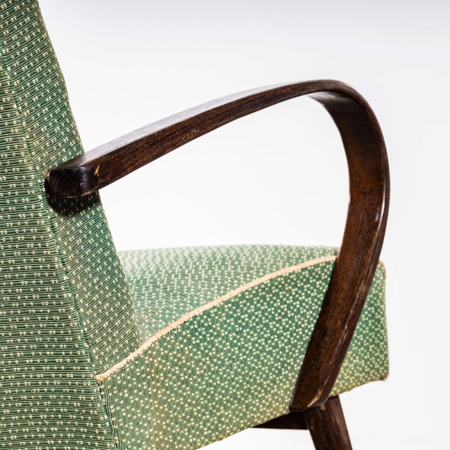 Sprung Seat Armchairs in Geometric Jacquard Fabric from Jaroslav Šmídek, 1950s For Sale - Image 6 of 11