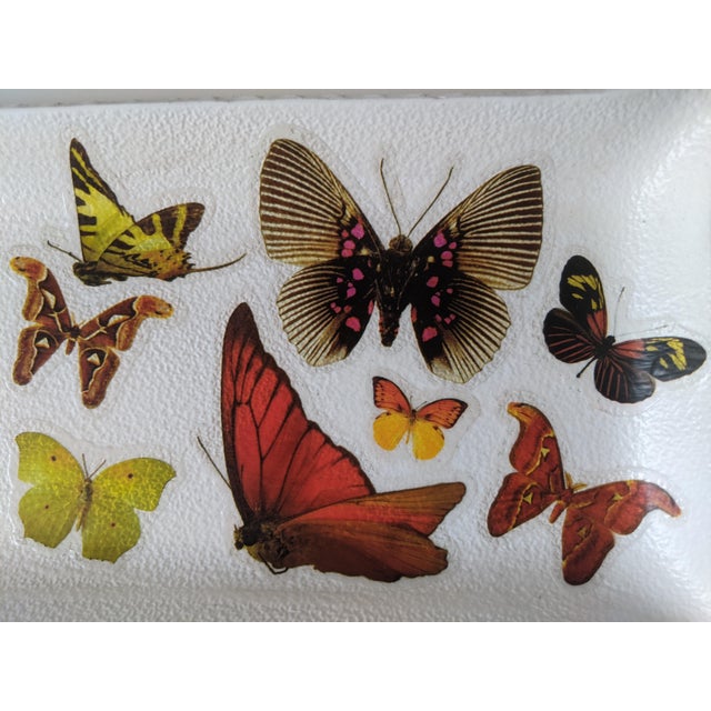 Vintage Decoupage Butterfly Catchall Dish Tray For Sale - Image 12 of 16