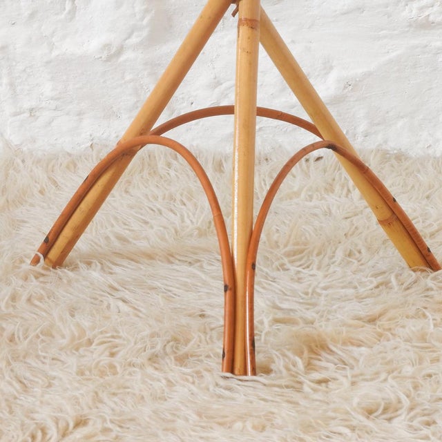 1960s Mid-Century Bamboo Rattan Plant Stand, France, 1960s For Sale - Image 5 of 9
