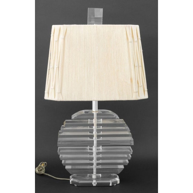 George Bullio George Bullio Stacked Lucite Table Lamp For Sale - Image 4 of 8