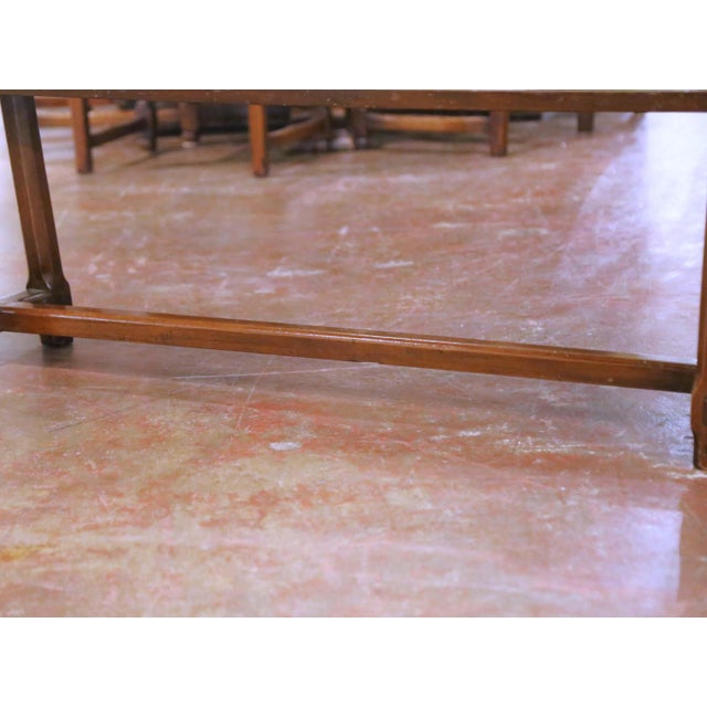 19th Century French Provincial Carved Cherry Farm Bench From Poitou For Sale - Image 9 of 14