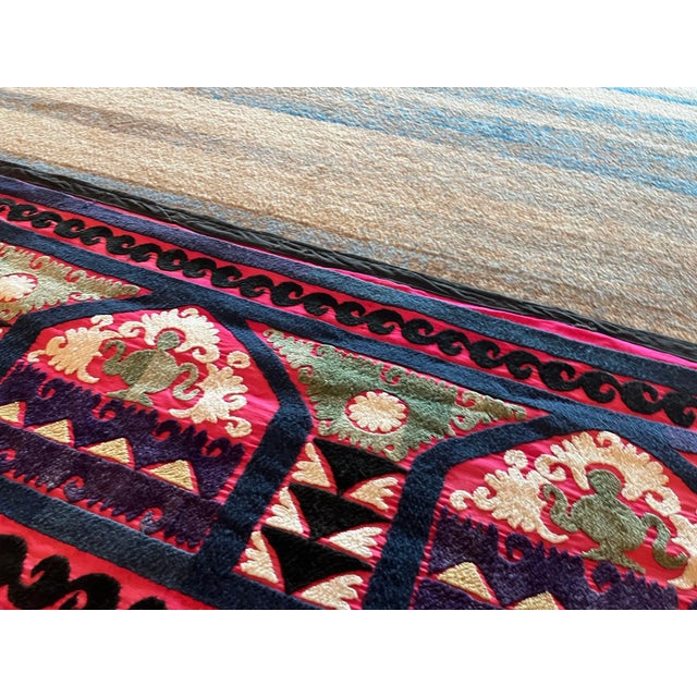 Pink 12 Ft Old Handmade Table Runner For Sale - Image 8 of 9