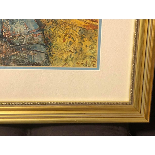 1980s Vintage Framed Edna Hibel "Lovers of Florence" Limited Edition Lithograph For Sale - Image 4 of 12