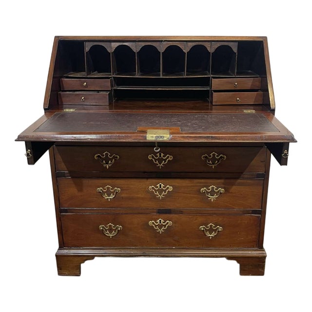 19th Century Georgian English Slant-Back Desk in Mahogany and Oak For Sale