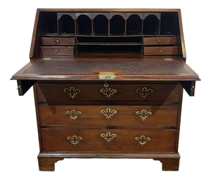 19th Century Georgian English Slant-Back Desk in Mahogany and Oak