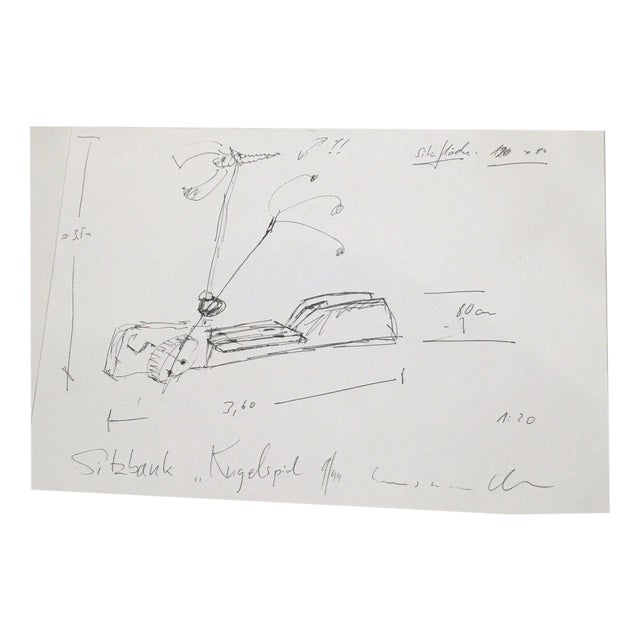 Mendler Hans, Leonberg Bench Design Ball Game 9/99, 1999, Ink For Sale