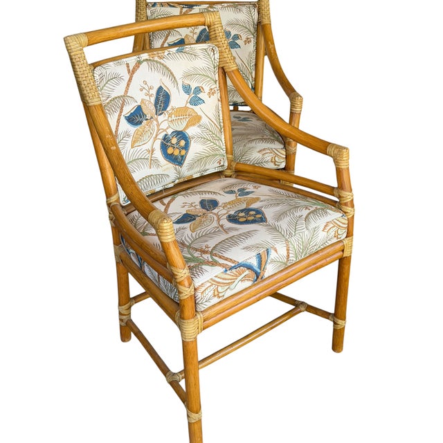 McGuire McGuire Furniture Co Bamboo Rattan Target Dining Arm Chair - 1 of 6 For Sale - Image 4 of 4