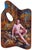 This oil painting on a maple palette features a nude figure seated among a vibrant autumn landscape, surrounded by fallen...