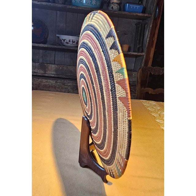 Late 19th Century Late 19th Century Unusual Whirwhind Green Centered Pima Basket For Sale - Image 5 of 11