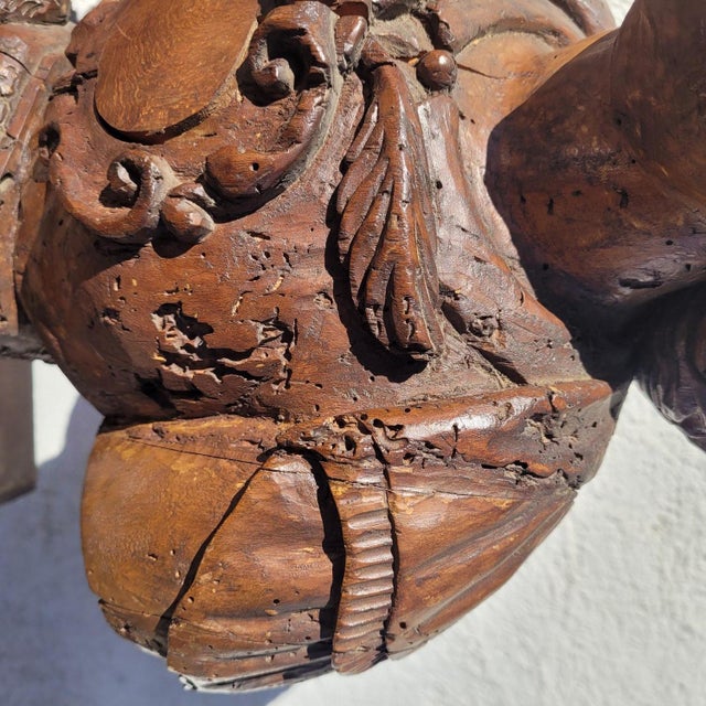 Carved Reliquary Busts, 17th Century, Walnut, Set of 2 For Sale - Image 16 of 17
