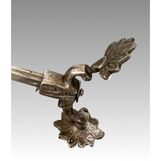 Adjustable Large Silver Metal Planter / Pot / Bowl Display Stand Pedestal / Trestle - Andrea by Sadek For Sale In Tampa - Image 6 of 8