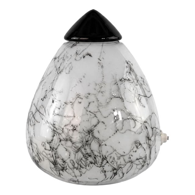 Postmodern Murano Glass Pendant Lamp with Black Tip, 1980s For Sale