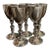 Vintage Mid-Century Hallmarked Mexican Silver-Plate Petite Goblets - Set of 5 For Sale