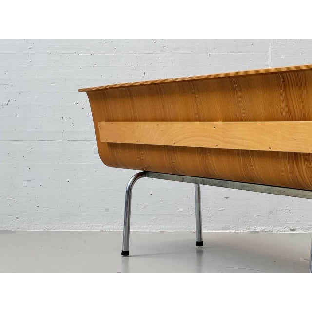 Bench in Laminated Beechwood with Tubular Steel Frame, 1960s For Sale - Image 3 of 18