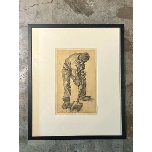 Vintage Boho Van Gogh “Man With a Spade” Print For Sale In West Palm - Image 6 of 8