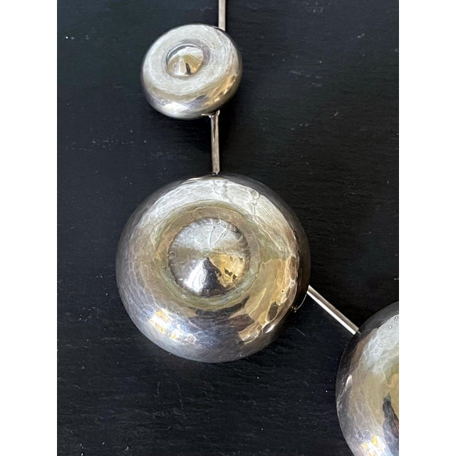 Metal Vintage Sculptural Silver Necklace by Graziella Laffi For Sale - Image 7 of 12