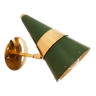 Adjustable Sconce in Green and Gold For Sale