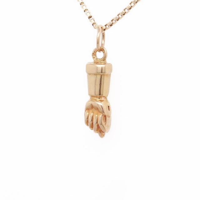 Vintage 14k Gold Fig Sign / Mano Figa Pendant or Charm for a Bracelet For Sale - Image 10 of 16