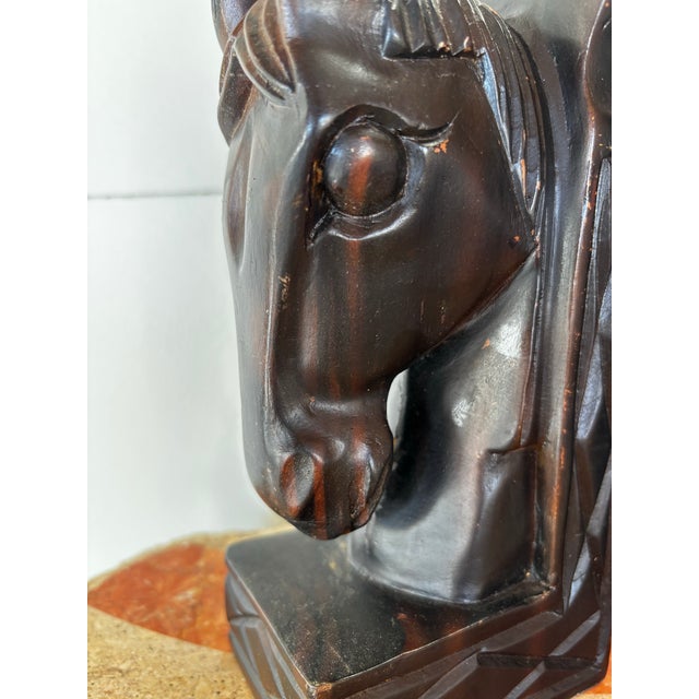Wooden Horse Head Bookends For Sale - Image 6 of 6