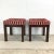 Add a touch of mid-century elegance to your living space with this pair of vintage footstools. Their striped tufted...