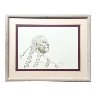 1970s Rudy Montoya “The Healer” Framed & Singed Large Lithograph Print For Sale