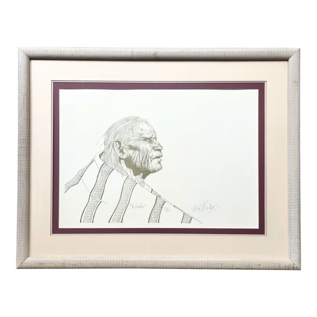 1970s Rudy Montoya “The Healer” Framed & Singed Large Lithograph Print For Sale