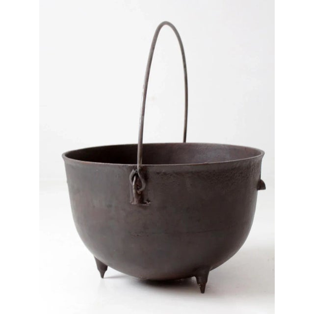 Black Antique 15 Gallon Cast Iron Cauldron For Sale - Image 8 of 12