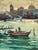 Turquoise Oil Painting Evening Over the Pier With Boats Yuriy Suprunchuk For Sale - Image 8 of 11