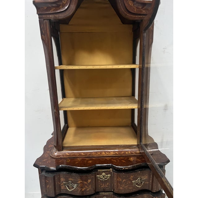 Dutch Inlaid Wood 2-Body Display Cabinet, 19th Century For Sale - Image 11 of 18