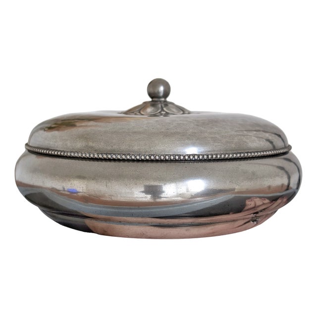 Pewter Lidded Trinket Box by Just Andersen, 1930s For Sale