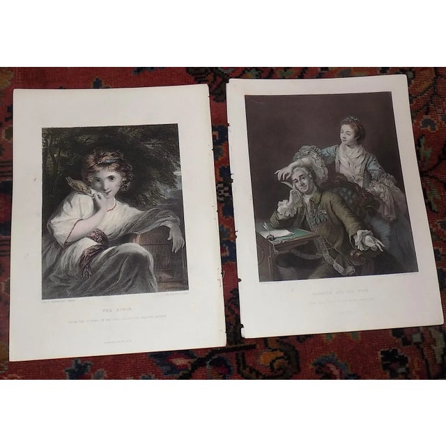 Late 19th Century Antique 19th Century Handcolored Genre Engravings - Set of 8 For Sale - Image 5 of 7