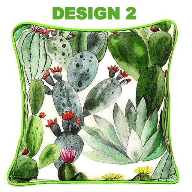 1990s Pierre Frey Style Watercolor Botanical & Floral Reversible Linen Pillow Cover With Piping - a Pair For Sale - Image 5 of 13