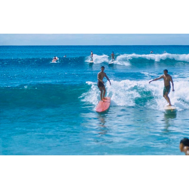 Hawaiian Scenes by Toni Frissell Two surfers ride a wave, Hawaii, 1957. (Photo by Toni Frissell) 16x20" inches / 40x50cm...