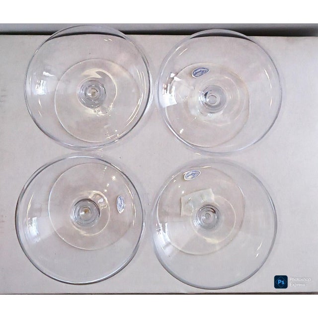 Late 20th Century 8 Rogaska Crystal Champagne Coupes For Sale - Image 4 of 5
