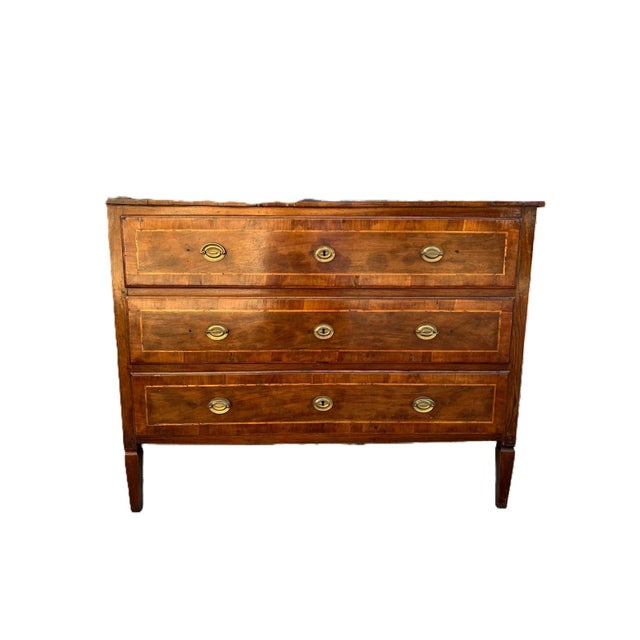 Louis XVI Chest of Drawers in Inlaid Walnut, 1800s For Sale - Image 6 of 14