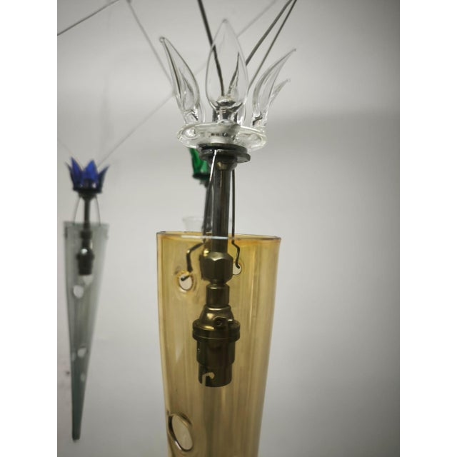 Mid-Century Modern Chandelier with Multicolored Cones by Lamp International, 1990s For Sale - Image 3 of 18