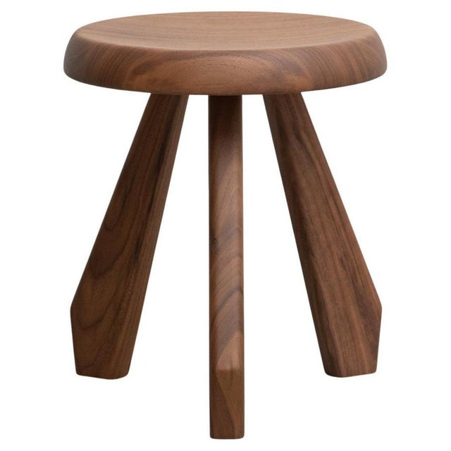 Mid-Century Modern Walnut Meribel Stool from Charlotte Perriand For Sale - Image 14 of 14