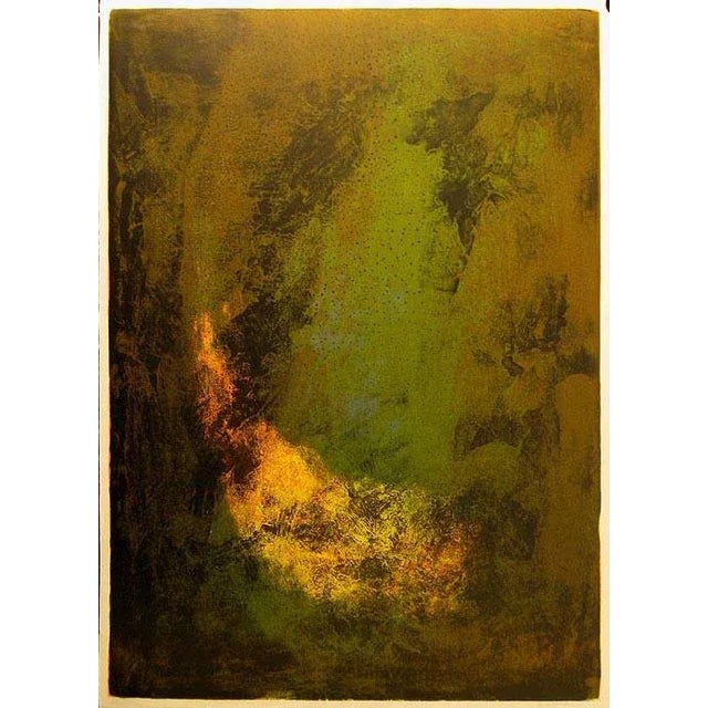 1967 "Nature Prays Without Words" Abstract Lithograph by Lebadang For Sale