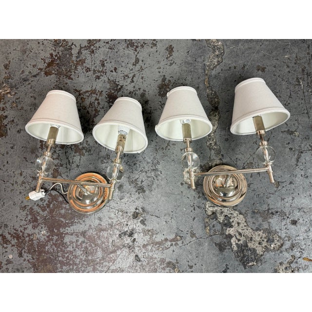Silver Restoration Hardware Wilshire Double Sconces, Pair For Sale - Image 8 of 12